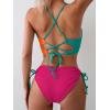 imageB2prity Womens Sexy Bikini Set Color Block Lace Up 2 Piece Bathing Suit Tie Side SwimsuitColor Block 30