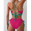 imageB2prity Womens Sexy Bikini Set Color Block Lace Up 2 Piece Bathing Suit Tie Side SwimsuitColor Block 32