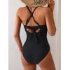 imageB2prity Womens One Piece Swimsuits Tummy Control Front Cross Bathing Suits Tie Back Slimming V Neck SwimwearBlack and White Tie Dye