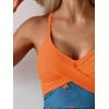 imageB2prity Womens One Piece Swimsuits Tummy Control Front Cross Bathing Suits Tie Back Slimming V Neck SwimwearOrange  Blue Orange Floral