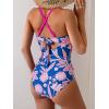 imageB2prity Womens One Piece Swimsuits Tummy Control Front Cross Bathing Suits Tie Back Slimming V Neck SwimwearPurple  Blue Pink Floral