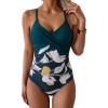 Peacock Green  White Floral