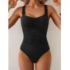 imageB2prity One Piece Swimsuit for Women Tummy Control Bathing Suit Ruched Slimming SwimwearBlack