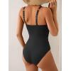 imageB2prity One Piece Swimsuit for Women Tummy Control Bathing Suit Ruched Slimming SwimwearBlack