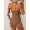 imageB2prity One Piece Swimsuit for Women Tummy Control Bathing Suit Ruched Slimming SwimwearBrown
