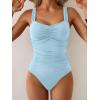 imageB2prity One Piece Swimsuit for Women Tummy Control Bathing Suit Ruched Slimming SwimwearLight Blue