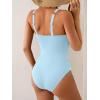 imageB2prity One Piece Swimsuit for Women Tummy Control Bathing Suit Ruched Slimming SwimwearLight Blue