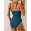 imageB2prity One Piece Swimsuit for Women Tummy Control Bathing Suit Ruched Slimming SwimwearPeacock Blue