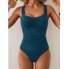 imageB2prity One Piece Swimsuit for Women Tummy Control Bathing Suit Ruched Slimming SwimwearPeacock Blue
