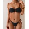 imageB2prity Womens Bikini Sets Two Piece Triangle Bathing Suit Sexy Side Tie Thong Swimsuit Color Block Tie Knot SwimwearBlack Brown