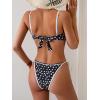 imageB2prity Womens Bikini Sets Two Piece Triangle Bathing Suit Sexy Side Tie Thong Swimsuit Color Block Tie Knot SwimwearBlack Polka Dots