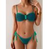 imageB2prity Womens Bikini Sets Two Piece Triangle Bathing Suit Sexy Side Tie Thong Swimsuit Color Block Tie Knot SwimwearGreen Color Block