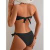 image:imageB2prity Two Piece Bikini Set Swimsuit for Women Adjustable Tie Back Customizable Fit Bathing Suit Double Lined Resort WearBlack