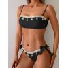 image:imageB2prity Two Piece Bikini Set Swimsuit for Women Adjustable Tie Back Customizable Fit Bathing Suit Double Lined Resort WearBlack