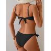 image:imageB2prity Two Piece Bikini Set Swimsuit for Women Adjustable Tie Back Customizable Fit Bathing Suit Double Lined Resort WearBlack