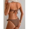 image:imageB2prity Two Piece Bikini Set Swimsuit for Women Adjustable Tie Back Customizable Fit Bathing Suit Double Lined Resort WearBrown
