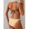 image:imageB2prity Two Piece Bikini Set Swimsuit for Women Adjustable Tie Back Customizable Fit Bathing Suit Double Lined Resort WearBrown Color Block