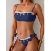 image:imageB2prity Two Piece Bikini Set Swimsuit for Women Adjustable Tie Back Customizable Fit Bathing Suit Double Lined Resort WearNavy Blue