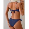 image:imageB2prity Two Piece Bikini Set Swimsuit for Women Adjustable Tie Back Customizable Fit Bathing Suit Double Lined Resort WearNavy Blue