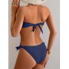 image:imageB2prity Two Piece Bikini Set Swimsuit for Women Adjustable Tie Back Customizable Fit Bathing Suit Double Lined Resort WearNavy Blue