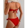 image:imageB2prity Two Piece Bikini Set Swimsuit for Women Adjustable Tie Back Customizable Fit Bathing Suit Double Lined Resort WearRed
