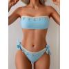 image:imageB2prity Two Piece Bikini Set Swimsuit for Women Adjustable Tie Back Customizable Fit Bathing Suit Double Lined Resort WearSky Blue