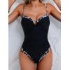 image:imageB2prity Womens One Piece Swimsuit Tummy Control Slimming Bathing Suit Color Block Swimwear Ruched Swim SuitBlack  Leopard Print